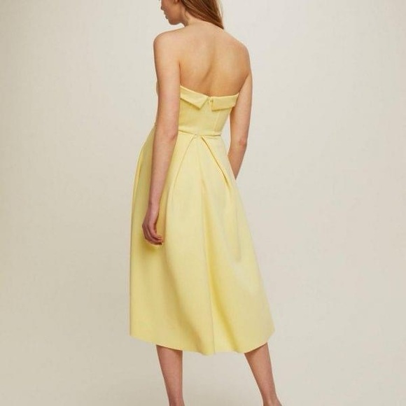 Miss Selfridge Light Yellow Scuba Bandeau Dress - Picture 3 of 8
